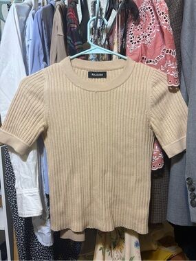 NAADAM Beige Ribbed Crewneck Cashmere 100%